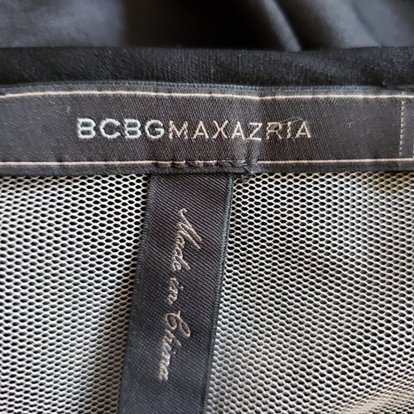 BCBGMaxAzria Black Satin Lace Hi Lo Top Blouse XS Goth Whimsygoth - Picture 4 of 5